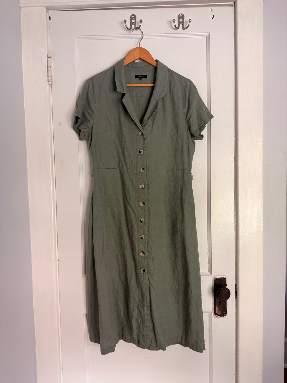 Quince 100% European Linen Button-Front Midi Dress - Picture 4 of 11
